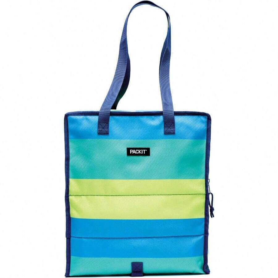 Freezable Grocery Tote Bag Fresh Stripe