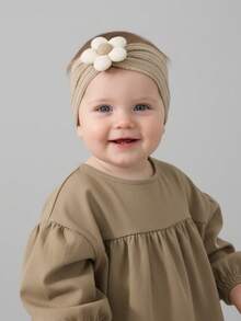 3pcs Baby Flower Headbands Brown Khaki Baby Girls Elastic Nylon Headbands Soft Hairbands For Newborn Infant Toddler Kids Pink Stretchy Hair Bands Fall Winter Daily Head Wrap Kids Baby Hair Accessories