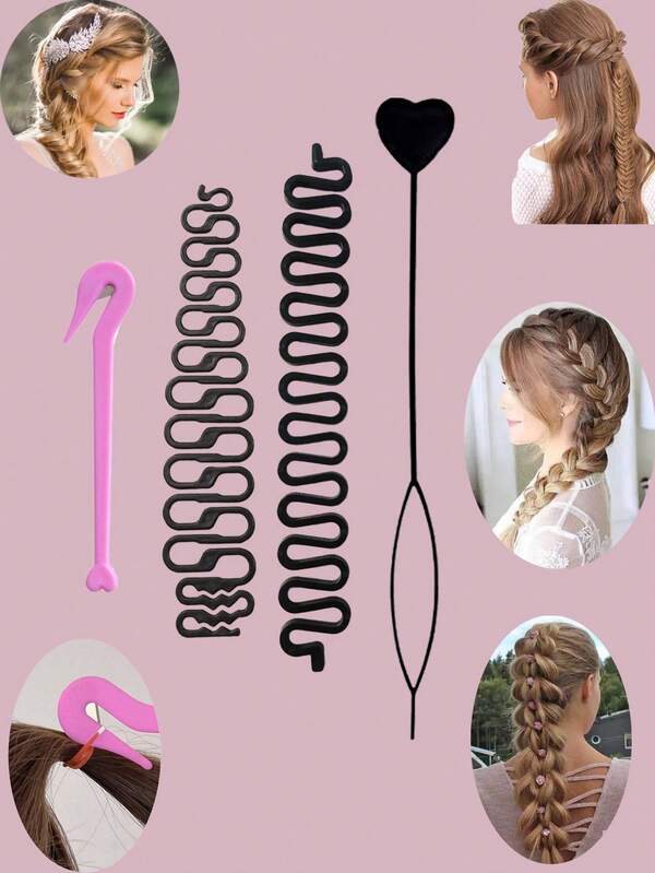 Acessórios para Cabelo Ferramenta de Trançado DIY Trança de Espinha de Peixe, Acessório de Cabelo Elegante Minimalista, Adequado para Uso Diário, Casual, Casamento, Noiva, Dama de Honra, Viagem, Festa, Transporte, Férias, Lavagem do Rosto, Maquiagem, Penteado, Melhores Presentes para Natal, Ano Novo, Dia dos Namorados, Dia das Mães, Volta às Aulas