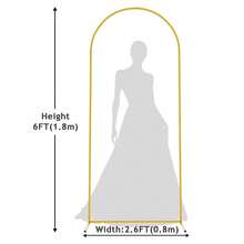 3 Pack Metal Arch Backdrop Stand(7.2FT/6.6FT/6FT), Decorative Balloon Arch Stand, Easy Assembly Gold Wedding Arch, Stable Backdrop Arch Stand For Wedding Ceremony, Birthday Party, Baby Shower - 金色 - 查看 12