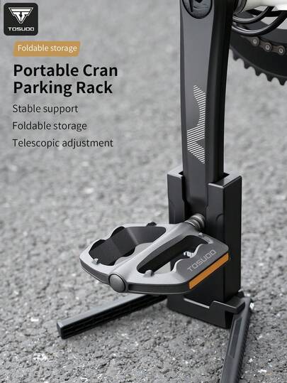 TOSUOD TOSUUD Bärbart Hopfällbart Cykelställ (1x) Kraftigt Justerbart Cykelställ Med Stabilt Hopfällbart Parkeringsställ För Mountainbike/Landsväg, Kompatibel med Cykelvev, Montering Med Ett Klick, Kompatibel med Cykelvev (Inga Verktyg/Motsvarande)