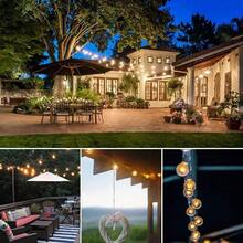 G40 Outdoor Solar String Lights 100 Ft Outdoor Solar String Lights With 50 LED Shatterproof Bulbs, Dimmable And Timer, 8 Light Modes, G40 Waterproof Solar String Lights For Outdoor Backyard Party Decorations - Warm Lighting - View 4