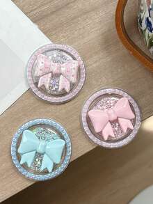 1 Magnetic Bow, Glitter And Sequined Mobile Phone Sliding Stand, A Girlish Telescopic Stand, A Gift For Your Girlfriend, Best Friend, Family And Colleagues