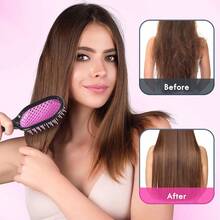 1pc Detangling Hair Brush - Effortlessly Removes Knots - Super Soft Bristles - Suitable For Curly, Straight, Wet Or Dry, Damaged Hair,Hair Brush,Slick Back Brush,Styling Brush,Curly Hair Brush,Edge Brush,Hair Comb,Brush Hair,Hair Brush Set,Comb Hair,Comb For Curls,Detangling Brush,Hair Brush For Women,Hair,Travel,Hair Products,Hair Tools,Hair Stuff,Barber,Barber Accessories,Barbershop,Hairdressing Equipment - Purple - View 2