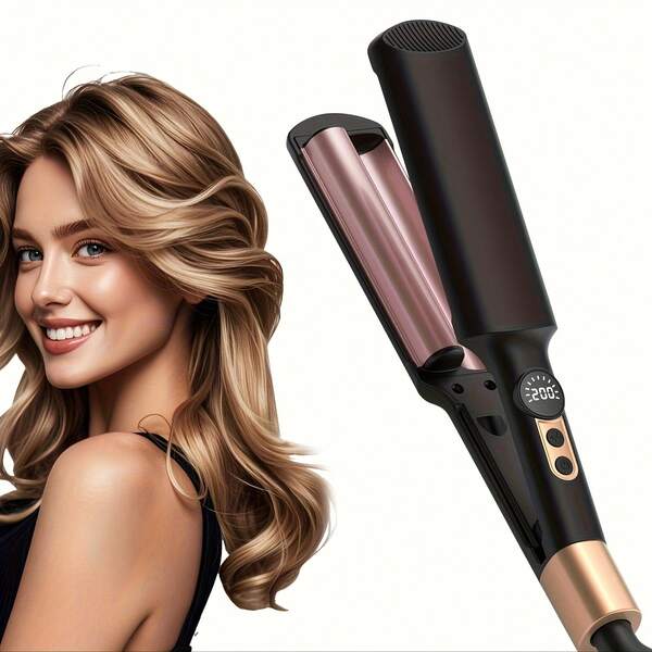 UKLISS UKLISS Mini Ondulador de Cabelo Duplo para Viagem, Ferro de Ondular Cerâmico de 0,4" com Voltagem Dupla, 5 Configurações de Calor Ajustáveis, Design Compacto e Leve