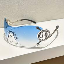 Y2K Snake Frameless Fashion Glasses, Featuring A Rimless Design With High-Definition PC Lenses, Stylish Snake Accessories Paired With Metal Hinges, Making Them The Best Choice For Daily Wear, Parties, And Gifts - C2 - Xem 7