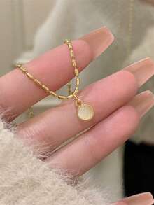 1 Stück elegante runde Halskette Choker Schlüsselbein Kette, schicker goldener Accessoire für Frauen, geeignet für Party, Bankett, Alltagstragen, Geschenk für Freunde