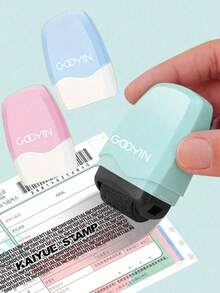 ABS Material Identity Protection Rolling Seal - GODYIN Privacy Protection, Used To Hide Confidential Information And Addresses, Anti-Theft, Blue/Pink/Green Available, Fashionable Smooth Surface, School Supplies, Back To School Season