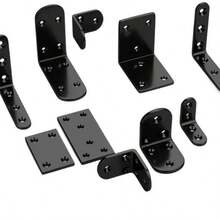 90 Degree Right Angle Fixator, Black Angle Iron, Triangle Iron Bracket, Connecting Piece, Metal L-Shaped Layer Board Bracket