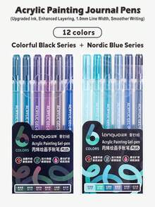 Languo Acrylic Painting Special Hand Pen Plus Version, Super Large Capacity Metallic Gloss Gel Pen, 1.0mm Stainless Steel Pen Head Design, Ink Flow Smoothly, Suitable For Students To Draw, Take Notes Back To School - Multicolor - View 28