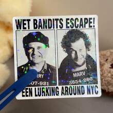 1/3 Pcs "Wet Bandit Escape! Harry And Marv" Vinyl Sticker - Waterproof Matte Car Decal Featuring Classic Characters From "Home Alone", Outdoor Sticker | Humorous Theme | Adhesive Sticker - Multicolour - View 15