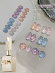 XEIJAYI 4PCS 15ml Shining Nail Polish Gel,UV LED Soaking Nail Gel, Semi-Permanent, DIY Salon Quality Nail Art Gel - 彩色 - 查看 2