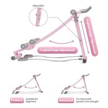 Smart Timing Fitness Ab Machine, Accurate And Efficient Ab Workout Equipment For Home Gym, Height Adjustable Ab Trainer, Foldable Convenient Storage Fitness Equipment Max 440lbs With LCD Display - Pink-monorail - View 10
