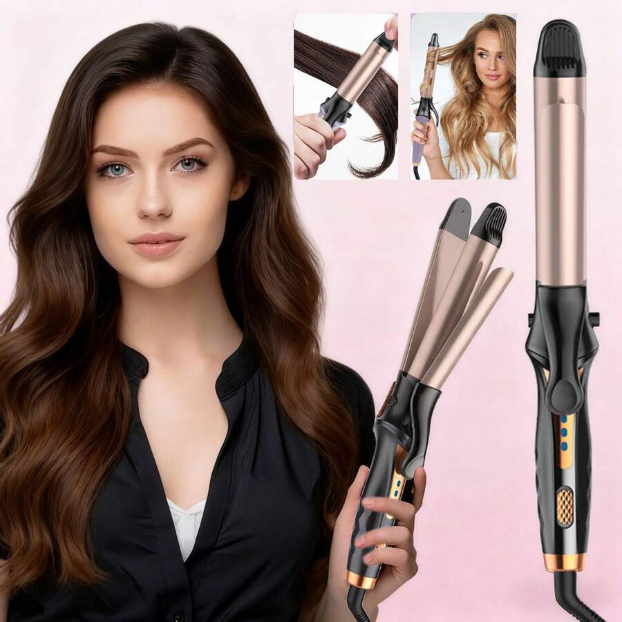 Rizador De Pelo Portátil Multifuncional 2 En 1 Liso Y Rizado