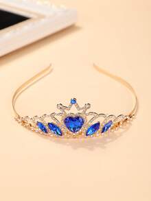 1 Stück Europäischer & Amerikanischer Braut Herz Edelstein Krone, Luxus Kristall Hochzeitskrone, Valentinstag Herz Rote Krone, Geburtstagskuchen Dekor Krone Kopfschmuck, Kronen, Tiara