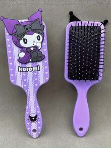 Sanrio 1 pezzo Pettine con cuscinetto d'aria, Pettine decorativo con Kuromi a fumetti carino, adatto a tutti i tipi di capelli