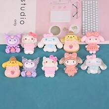 50pcs Sanrio Cartoon Tsukineko Family Series, Hello Kitty, Kuromi, My Melody, Pompompurin And Cinnamoroll Cute Mini Character Pendant Set, Suitable For Resin DIY, Jewelry Making Accessories, From Famous Brand, Ideal For Decoration And Holiday Gifts, Handmade Crafts, Phone Charms, Funny Design, Adorable Charm, Lightweight Material, High-Quality Decorative Accessories, Mini Figurines, Decorative Charm, Craft Hobby, Jewelry Makers, Valentine's Day Small Gift