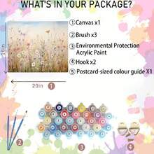 Beginners DIY Frameless Digital Oil Paintings, With The Gentle Beauty Of Wildflowers, Rich And Durable Pigments, Easy To Color, Creating Artistic Masterpieces. They Are Suitable For Decorating Festivals And Giving Gifts. You Can Experience The Sense Of Achievement Of A Master Painter At Home. The Size Of Each Painting Is 19.68 X 15.74 Inches. - 40*50 - Xem 3