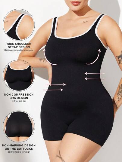 Plus Size Curve Activewear Yoga Seamless Gym Sports High Support Moisture Wicking Workouts Breathable Outdoor Control Romper