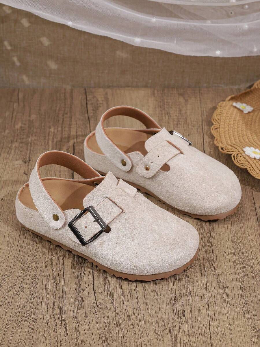 Girls/Kids Casual Retro Slip-On Flat Shoes, Fashionable For All Seasons - Beige - View 1