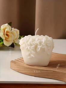 Nordic Art Scented Candles, Creative Home Fragrance Souvenirs, Rattan Floral, Peony Flower Shaped Candle Decor, Ins Style White Cylindrical Candle Decor, Suitable For Valentine's Day, Daily Use, Gifts, Weddings, Souvenirs, Picnics, Parties, Ramadan, Easter, Christmas, Halloween, Dining Table Decor, Etc. - Multicolor - View 11