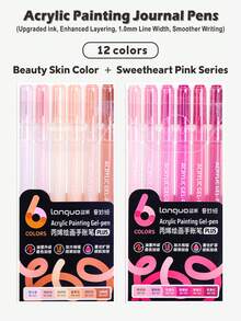 Languo Acrylic Painting Special Hand Pen Plus Version, Super Large Capacity Metallic Gloss Gel Pen, 1.0mm Stainless Steel Pen Head Design, Ink Flow Smoothly, Suitable For Students To Draw, Take Notes Back To School - Multicolor - View 27