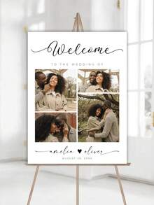 Individuelle Hochzeit Willkommensschild Vorlage, Foto Hochzeit Willkommensschild, modernes minimalistisches Hochzeit Willkommensschild, Hochzeit Beschilderung Dekoration bearbeitbarer druckbarer Hochzeit Schild mit Foto, individuelle Hochzeit Beschilderung, personalisiertes Foto Hochzeit Schild, Hochzeit Willkommensschild mit Foto, erhöht den Spaß, dekorative Malerei, Wohnzimmer, Schlafzimmer, Dekorationsposter, unvergesslich, bedeutungsvoll, Leinwand, rahmenlos