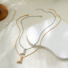 1件男女通用西部牛仔靴造型不锈钢水钻吊坠项链 - 項鍊 - 查看 4