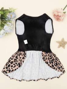 1pc Leopard Print Pet Dress, Fashionable Dog Clothes, Suitable For Small And Medium Dogs In Autumn/Winter - Multicolor - View 6