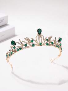 1pc French Bridal Crown Headpiece, Alloy Crystal Tiara, Wedding Dress Accessory, Quinceanera Crown, Luxury Crystal Birthday Crown