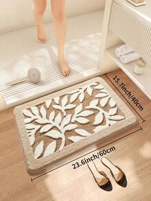 DAJIANG 1 Stück Pflanzen Cartoon Badezimmermatte, weich und saugfähig Klassenzimmer Teppich Badematte, rutschfeste Rückseite und maschinenwaschbar, Wohnzimmer, Waschtisch, Badewanne, Dusche, Waschbecken, dick & flauschig, Khaki - Heimdekoration