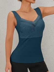 1pc Women's EssElegance Padded Seamless Double-Sided Fleece Thick Warm Underwear Vest, Autumn/Winter