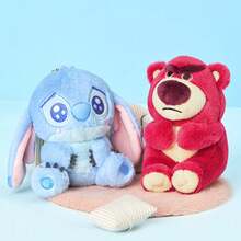 Miniso 1个迪士尼皮克斯系列表情符号毛绒娃娃吊坠，可爱史迪奇设计，精致刺绣面部表情细节，柔软毛绒材质，不刺激皮肤 - 藍色 - 查看 8
