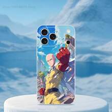 O-One P-Punch Anime Man Phone Case Covercompatible with  16,15,14,13,12,11,17 Pro,Max,Plus,X,XS,XR,SE,Mini Transparent Soft Cover,Covercompatible with  17 Hülle, 17 pro Hülle, 17 promax Hülle