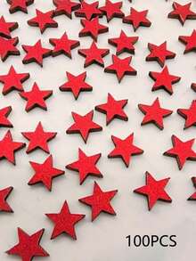 100 件迷你木制星星装饰，双面金色闪亮星星装饰，未完成的空白木制星星切片木制工艺品，适用于圣诞节装饰、DIY 剪贴簿派对工艺品、圣诞节餐桌装饰、节日派对装饰、居家装饰、节日礼物、生日、婚礼、母亲节、情人节 - 彩色 - 查看 13