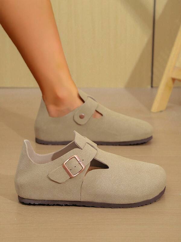 Pantoufles unisexes décontractées en tissu moelleux avec semelles texturées en liège, convenant pour le printemps et l'automne, confortables pour le port intérieur, la plage et l'extérieur