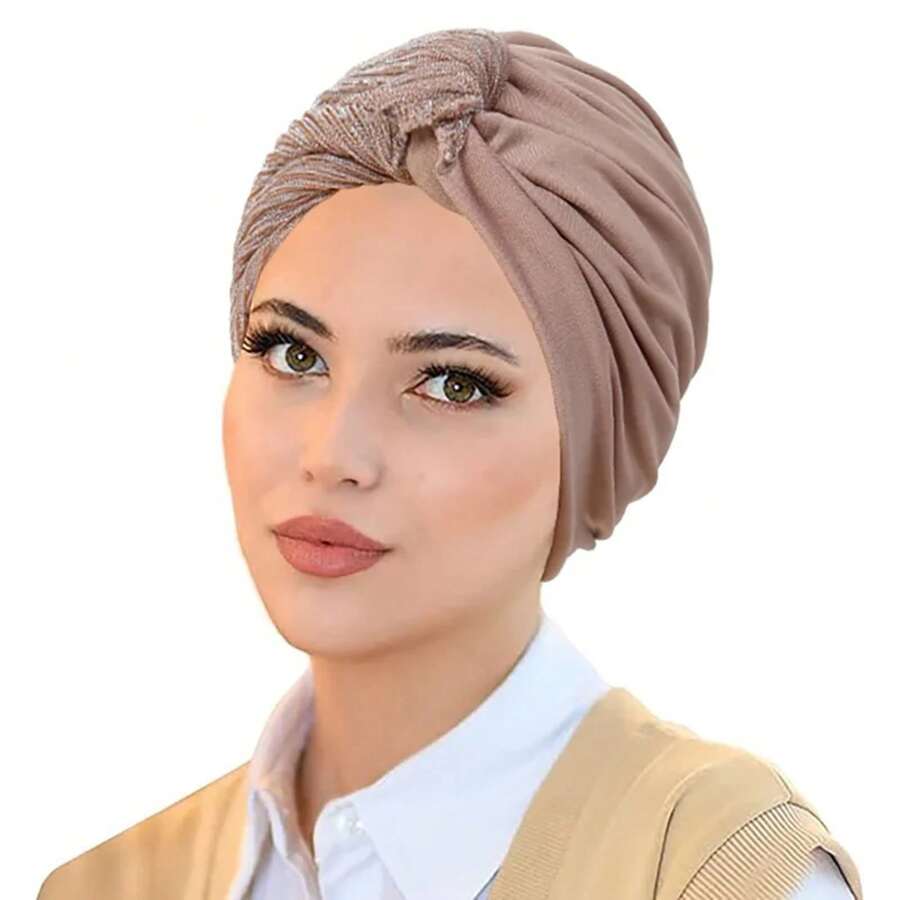 Gorros de Hijab Musulmán para Mujeres de Color Sólido Envoltura de Cabeza Turbante Indio Gorro Moda Accesorios de Ropa Islámica - Heise - Ver 1