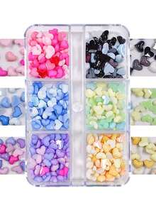 240 chiếc/hộp, 6 màu macaron, phụ kiện trang trí móng tay hình trái tim bằng nhựa, phụ kiện DIY đa chức năng, thích hợp cho móng tay, giày dép, quần áo, túi xách, đồ thủ công và ốp điện thoại - Trang trí trái tim màu hồng và trắng bóng, dụng cụ làm móng | Trang trí móng DIY | Bề mặt bóng, trang sức móng tay - Nhiều màu - Xem 5