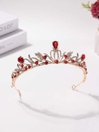 1pc French Bridal Crown Headpiece, Alloy Crystal Tiara, Wedding Dress Accessory, Debutante/Birthday Crown, Luxury Crystal Tiara