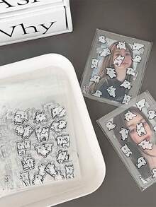 50pcs/Set Ins Style Cute Cartoon Dog Transparent Self Sealing Bag Simple Small Card Storage Protective Cover Card Classification Bag - Cartoon Puppy - View 4