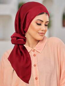 1 套穆斯林花卉印花头巾、头巾和头带，时尚百搭 - 顏色 - 查看 23