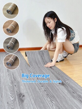 1 Large Roll Big Coverage Moisture-Proof Vinyl Flooring & Wallpaper Roll , Floor Peel And Stick Stick On Tiles, Wall Decor Wall Paper & Floor Stickers Self Adhesive, Laminate Flooring Waterproof, Wear-Resistant. Easy Upgrade For House, Bedroom, Kitchen, Bathroom,And Living Room Decor