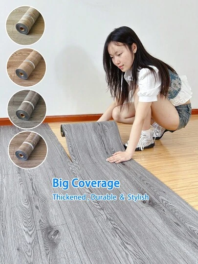1 Roll Large Coverage Waterproof Vinyl Flooring/Wallpaper, Self-Adhesive Floor Tiles, Wall Decor Wallpaper/Floor Sticker, Waterproof And Wear-Resistant. Easy To Upgrade House, Bedroom, Kitchen, Bathroom And Living Room Decor.