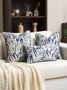 1 vỏ gối trang trí dệt jacquard dày dặn (không kèm ruột gối), vỏ gối dệt jacquard dày dặn, hiện đại, thời trang, phù hợp cho trang trí nhà cửa hàng ngày, ghế sofa, giường ngủ, mọi mùa. - Xanh và trắng - Xem 7