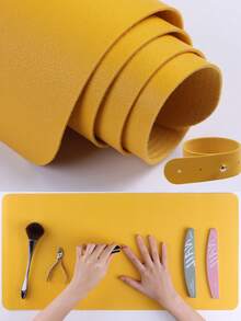 Waterproof Foldable Nail Art Table Mat, Washable Nail Art Hand Pillow, Soft Leather Material, Acrylic Nail Cleaning Desk Mat, Suitable For Nail Art Salon Home Or Studio (60*30cm) - Multicolor - View 17