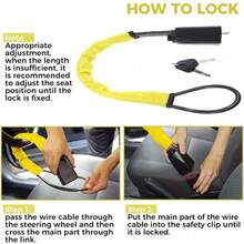 Seat Belt Lock Steering Wheel Lock Car Security Anti-Theft Device Yellow - Default - View 7