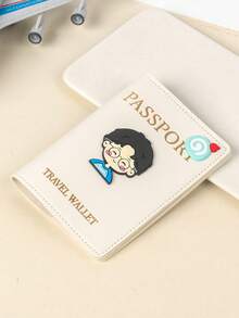 1pc Matte Finish Pu Material Travel Passport Cover With World Map & Letter Print And Fixed Design Passport Holder Passport Case Passport Wallet Passport Bag For Holiday For Vacation Passport Pouch For Flight For Back To School For Men And Women Travel Essentials Travel Accessories - Multicolor - View 12