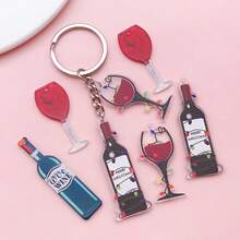 Christmas Wine Charms, 4/8 Pcs Euro-American Style Wine Bottle Glass Acrylic Pendants For DIY Earrings & Necklaces.