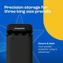 Cigarette Case Joint Holder Smell Proof Container Smoking Accessories Raw Cones Zig Zag Rolling Papers Smoke Buddy Holds 3 King Size Prerolls - màu đen - Xem 7