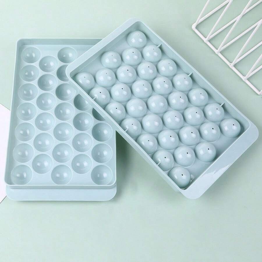 Ice Cube Tray, Spherical Ice Cube Mold, Homemade Edible Round Ice Ball, Refrigerator-Freezer Ice Cube Container, Silicone Ice-Making Helper - Nhiều màu - Xem 1